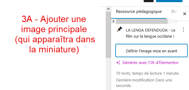 Définir ou modifier l’image principale